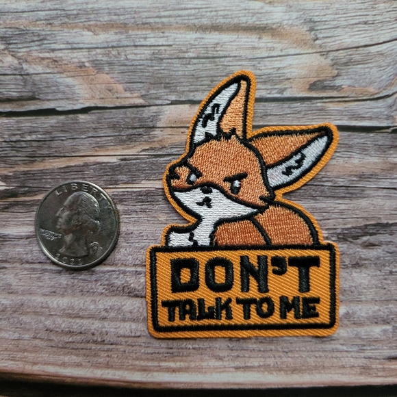 3/13$  Fox Don't Talk To Me Dog Y2k 90s Punk Embroidered  Iron on Patch - Picture 2 of 2